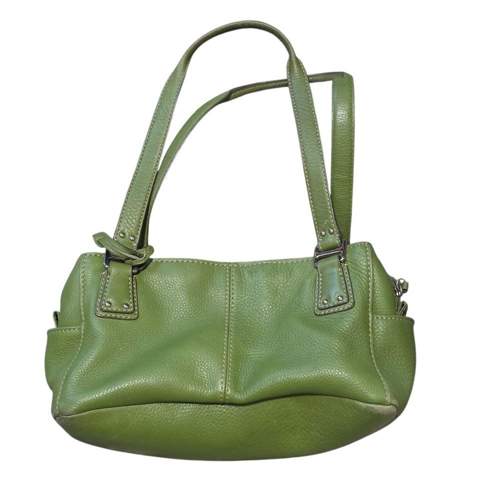 Vintage Fossil Green Pebble Leather Shoulder Bag